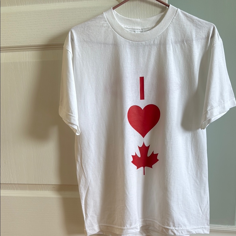 Canada T-Shirt with Red Heart and Maple Leaf